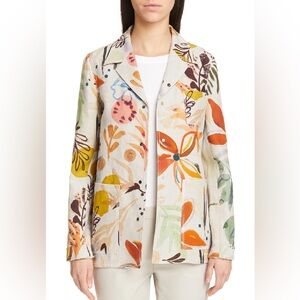 LAFAYETTE 148 New York Jolisa Fiore- Print Linen Jacket